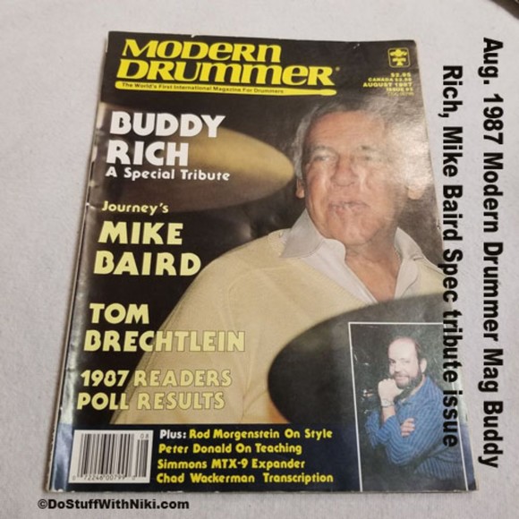 Aug. 1987 Modern Drummer Mag Buddy Rich, Mike Baird Spec tribute issue - Picture 1 of 9
